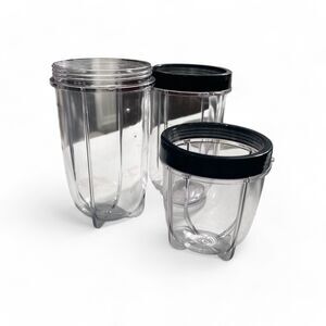 Majic Bullet 3 Original Replacement Cups Rings 16 oz 8 oz 4 oz MBR-1101